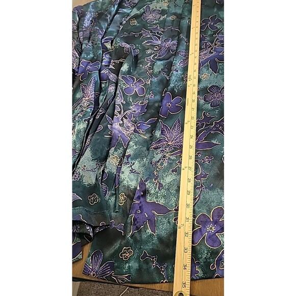 VTG California Dynasty Silky Floral Robe OS Retro Glam Y2K Loungewear - Picture 8 of 8